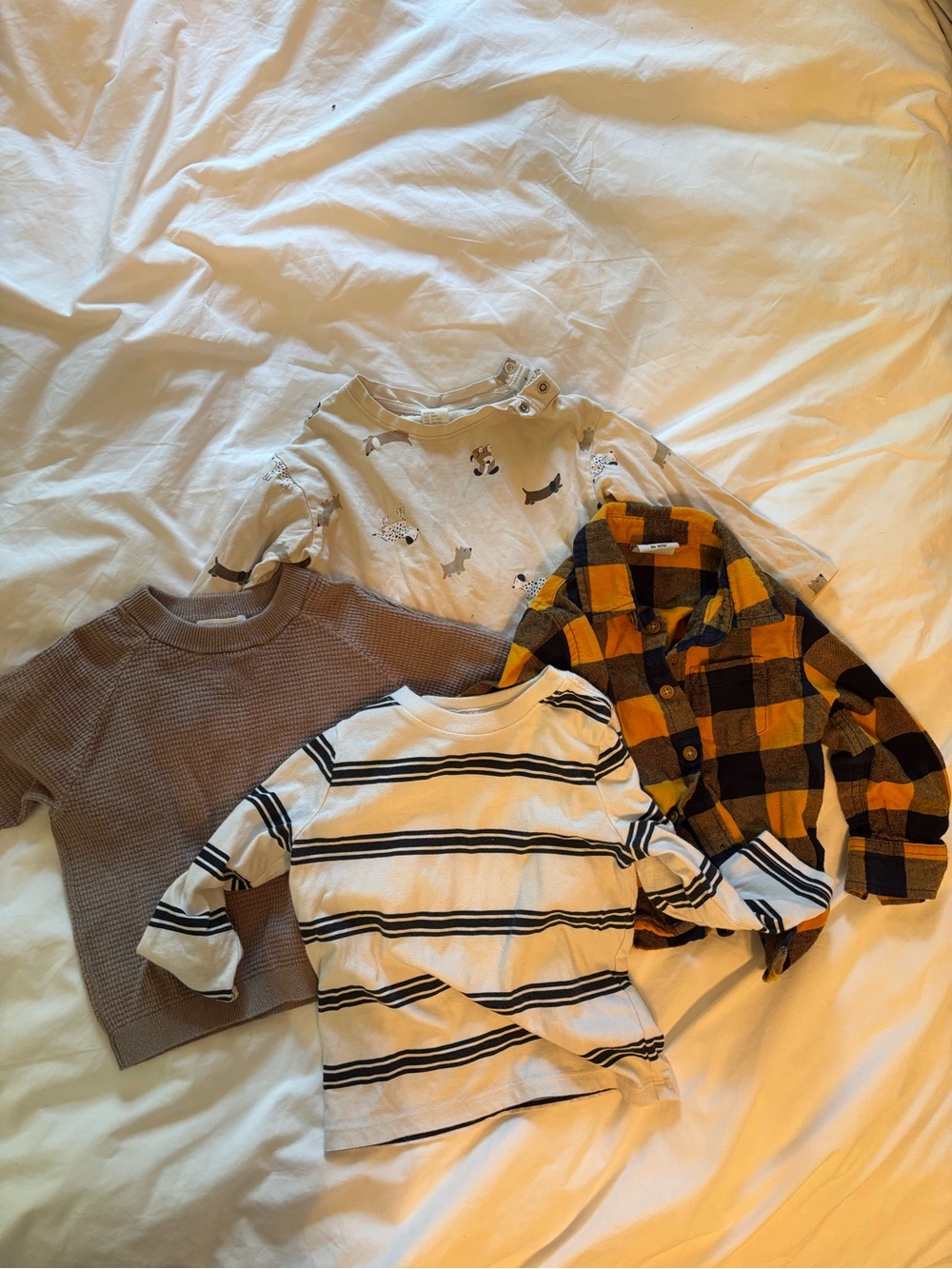 Set of 4 long-sleeve boy shirts